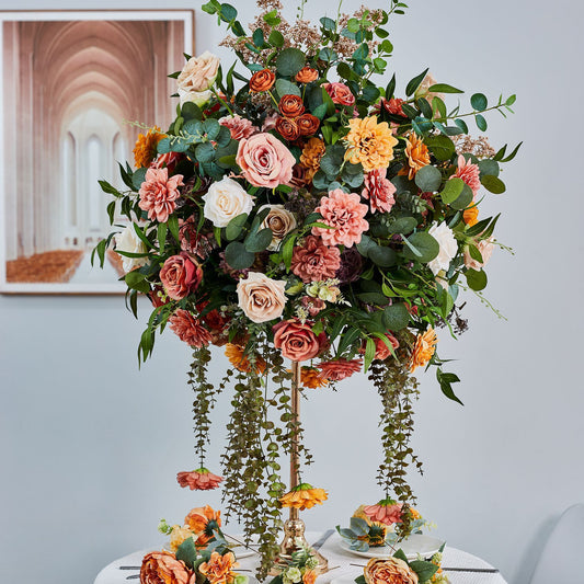 DWD226 60cm Diameter 70cm Tall Flower Ball Centerpiece | Full-Cover Base Wedding Table Decor