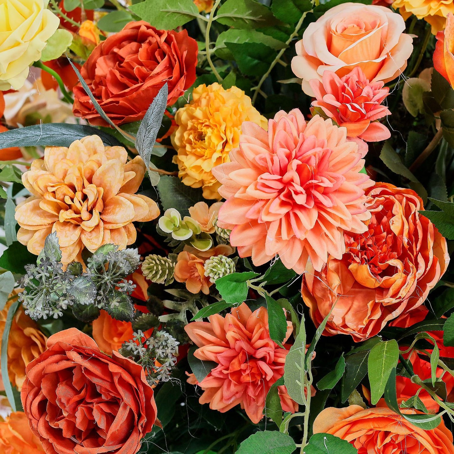 DWD231 Autumn Orange Wedding Centerpiece 70cm Tall - Floral Table Arrangement for Reception/Event Decor (Reusable)
