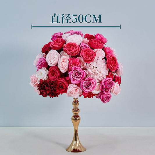 DWD233 Customizable Pink & Red Floral Ball Centerpiece Set - Wedding Table Decor (Multiple Sizes Available)