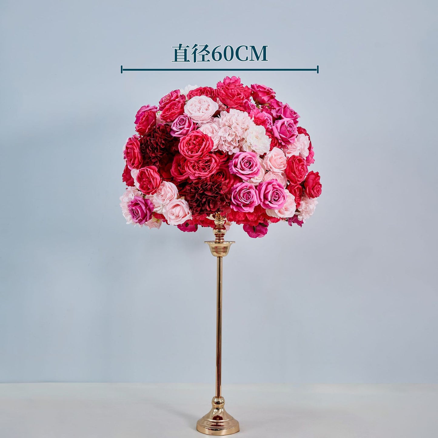 DWD233 Customizable Pink & Red Floral Ball Centerpiece Set - Wedding Table Decor (Multiple Sizes Available)