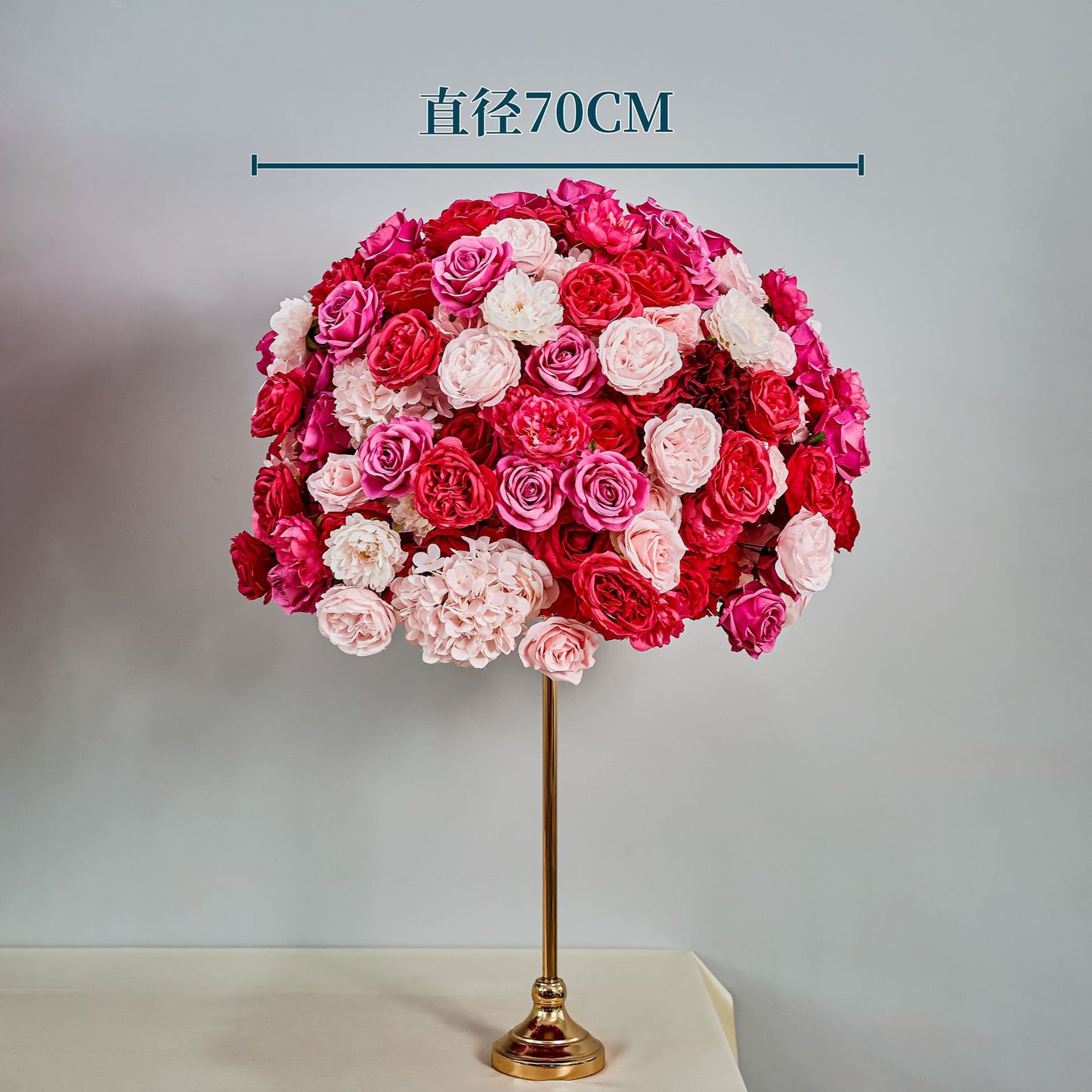 DWD233 Customizable Pink & Red Floral Ball Centerpiece Set - Wedding Table Decor (Multiple Sizes Available)