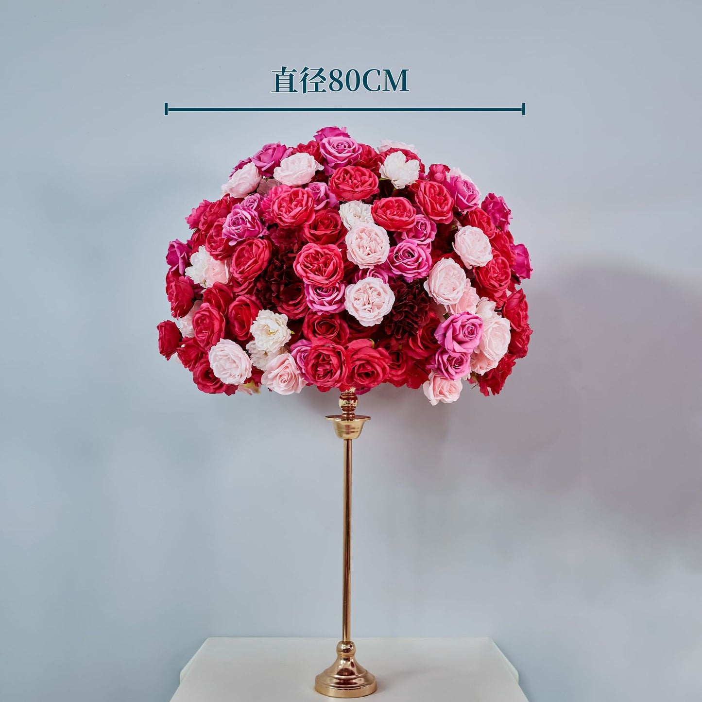 DWD233 Customizable Pink & Red Floral Ball Centerpiece Set - Wedding Table Decor (Multiple Sizes Available)