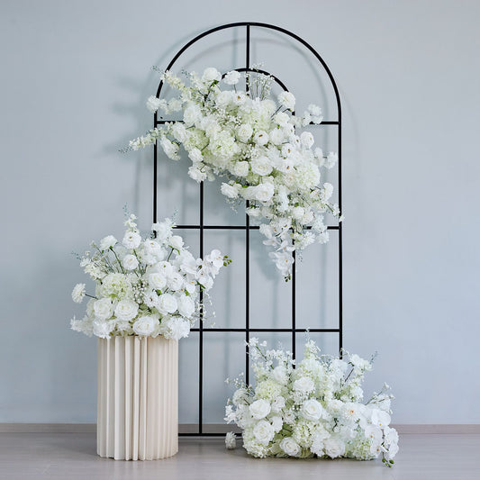 DWD236 Creamy White Baby's Breath & Cherry Blossom Floral Set - Wedding Arch/Table Decor Bundle