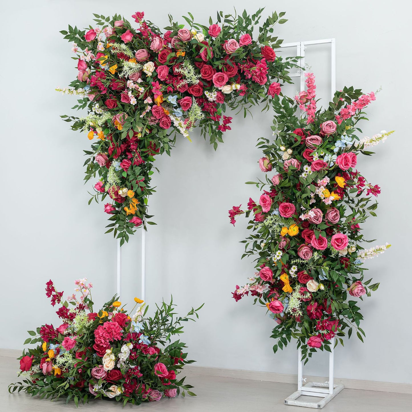 DWD239 Hot Pink Floral Arrangement Set Wedding Arch/Backdrop Decor Bundle