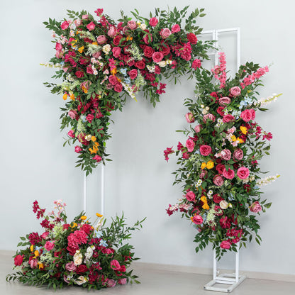 DWD239 Hot Pink Floral Arrangement Set Wedding Arch/Backdrop Decor Bundle