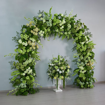 DWD240 2×2.4M Green Floral Arch Arrangement Wedding Ceremony Backdrop Decor