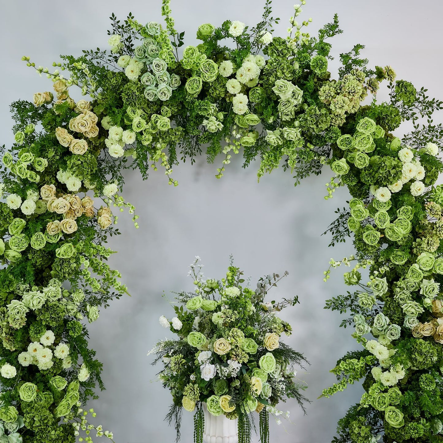 DWD240 2×2.4M Green Floral Arch Arrangement Wedding Ceremony Backdrop Decor