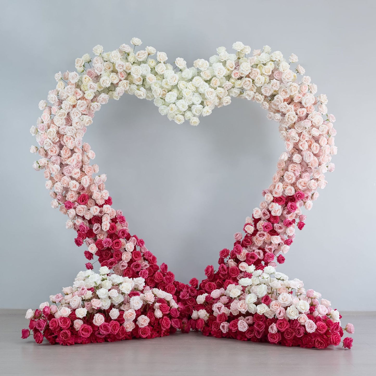 DWD241  Romantic 240cm*240cm Heart-Shaped Floral Backdrop Arrangement Wedding Photo Booth Decor