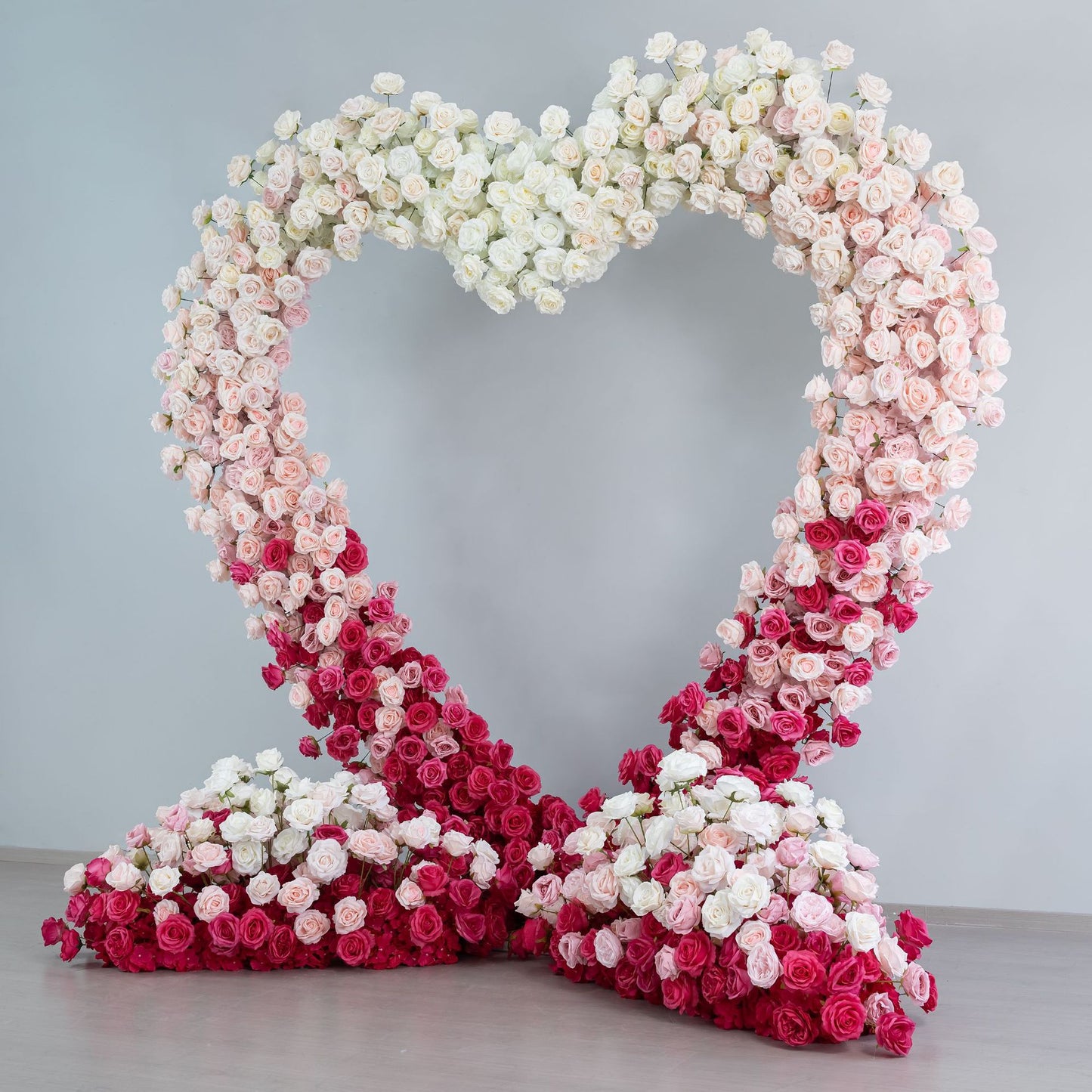 DWD241  Romantic 240cm*240cm Heart-Shaped Floral Backdrop Arrangement Wedding Photo Booth Decor