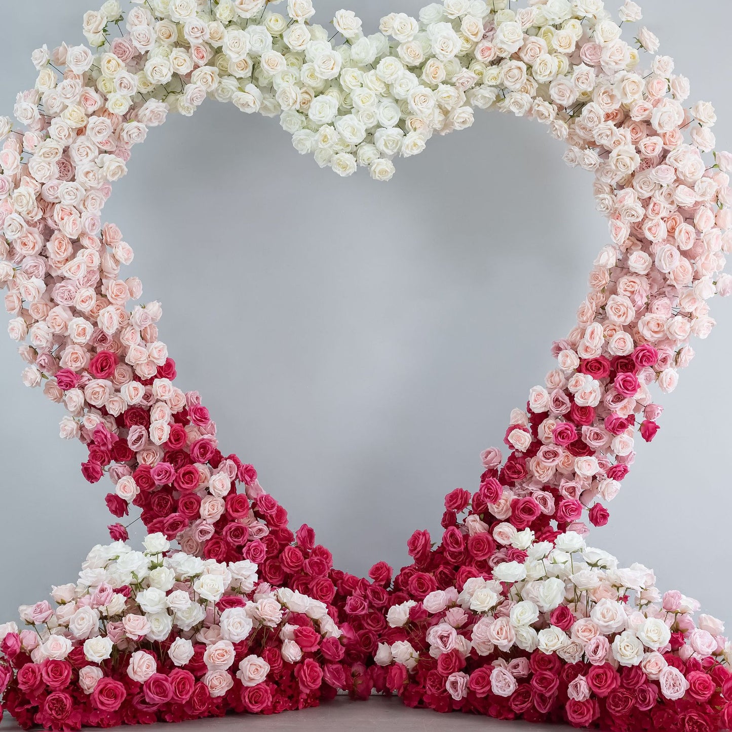 DWD241  Romantic 240cm*240cm Heart-Shaped Floral Backdrop Arrangement Wedding Photo Booth Decor