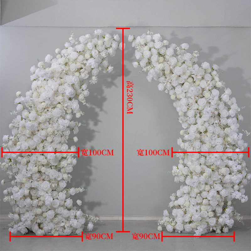 DWD033 Vintage artificial 230+230cm big white floral arch wedding event floral arrangement