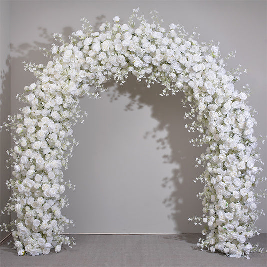 DWD045 Artificial 2.4*2.4m white double-sides arch U style door arch event wedding floral background