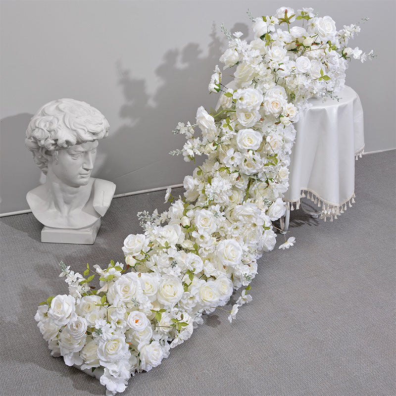 DWD071 Artificial flower table runner table row decor wedding party floral arrangement