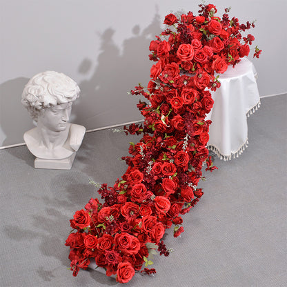 DWD071 Artificial flower table runner table row decor wedding party floral arrangement