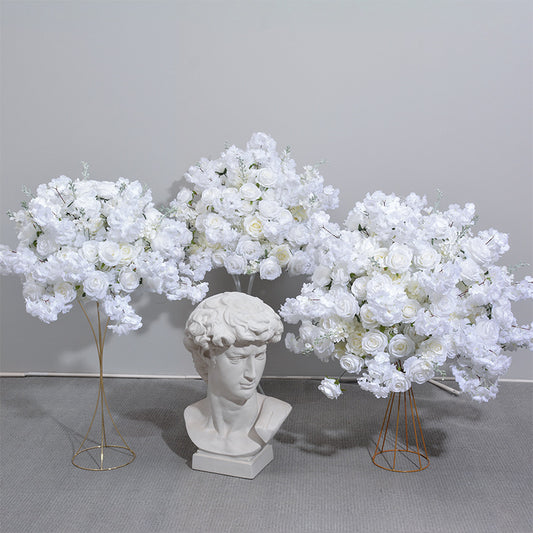 DWD072 Popular white cherry blossom small delphinium ball table centerpiece decor wedding floral arrangement
