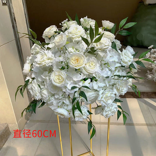 DWD098 Hot sale green plant white rose flower ball table ball decor wedding party floral centerpiece