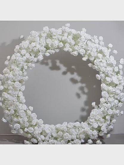 DWD173 High quality 2m white rose round arch background wedding party floral props backdrop arrangement
