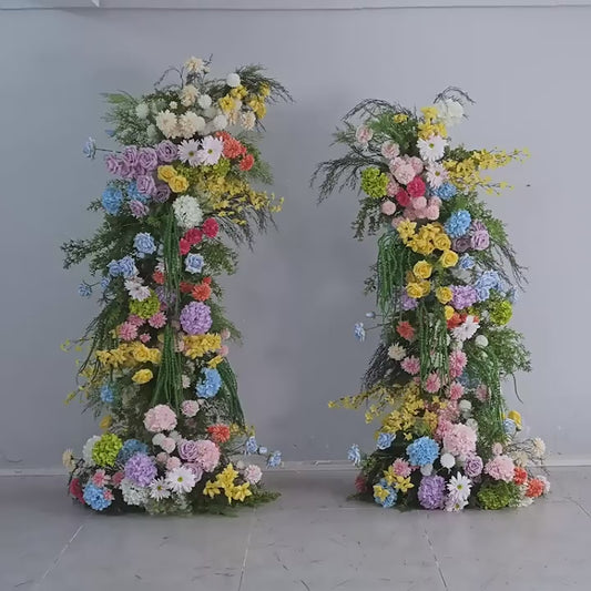 DWD212 New arrival 210+230cm colorful horn arch pastoral flower crafts wedding event floral arrangement