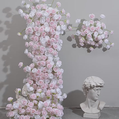DWD182 Artificial pink white series flower row porch decor backdrop wedding event floral arrangement props