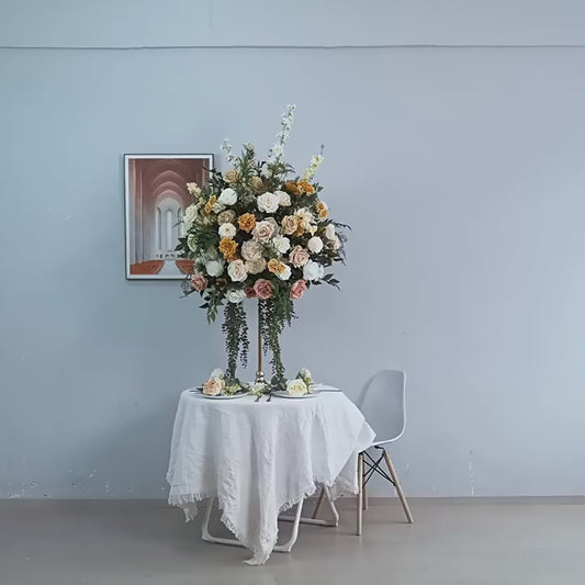 DWD227 60cm Diameter 70cm Tall Lush Cascading Floral Centerpiece Wedding Table Decor