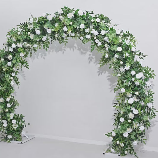 DWD188 Artificial 2*2m U arch white rose greenery decor background wedding party floral arrangementporch decor