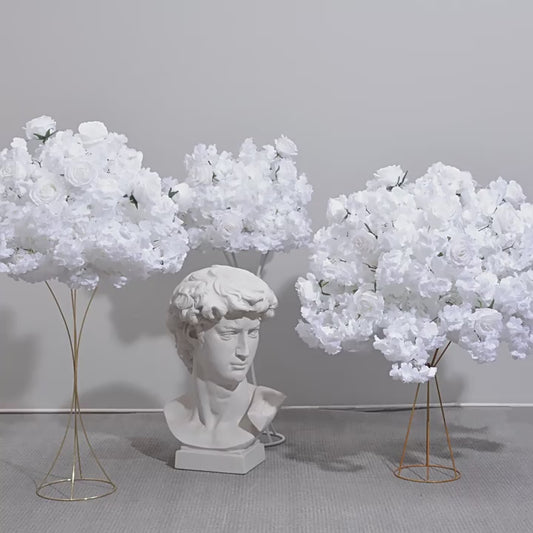 DWD107 Artifical white cherry blossoms ball rose table ball decor wedding party floral centerpiece