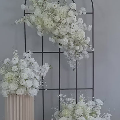 DWD236 Creamy White Baby's Breath & Cherry Blossom Floral Set - Wedding Arch/Table Decor Bundle