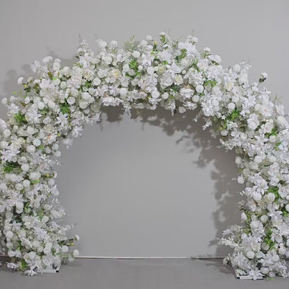 DWD187 Artificial 2.4m width double-sided U arch white flower arrangement background wedding party floral porch decor
