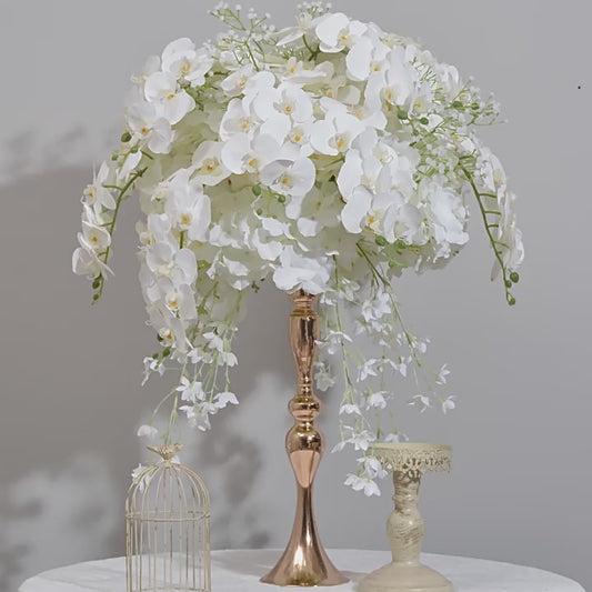 DWD064 Simulated white orchid flower ball table centerpiece decor wedding floral arrangement
