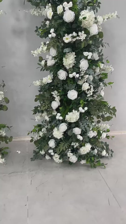 DWD221 2.1m & 2.3m White Greenery Horn Floral Arches | Wedding Ceremony Backdrop Decor