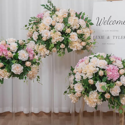 DWD183 Artificial hydrangea rose flower ball table centerpiece decor wedding event arrangement