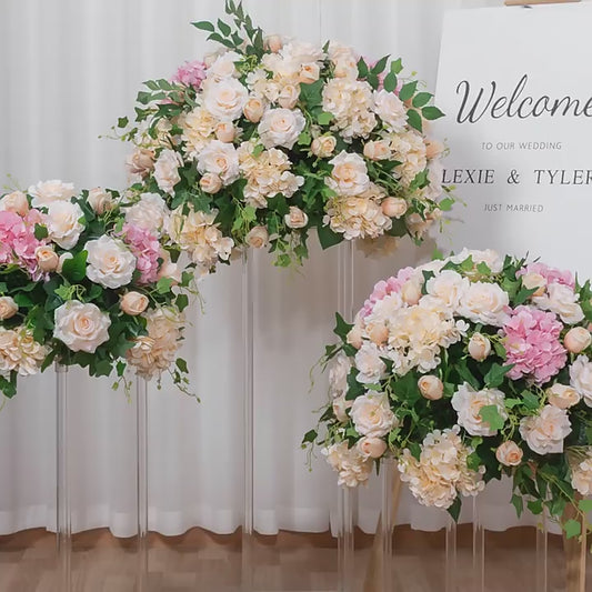 DWD183 Artificial hydrangea rose flower ball table centerpiece decor wedding event arrangement
