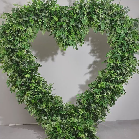 DWD068 Artificial 2.4m green plant heart arch decor backdrop wedding event greenery background