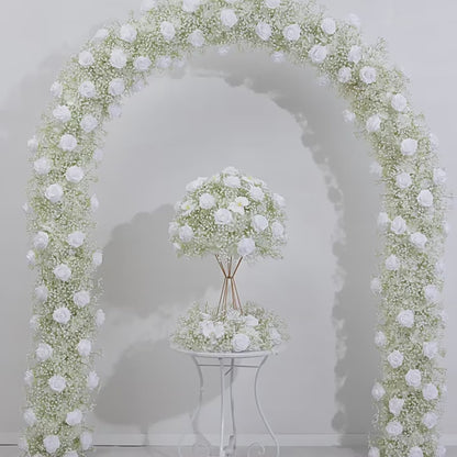 DWD171 New style white babybreath rose flower U style arch table centerpiece props background wedding party floral backdrop arrangement