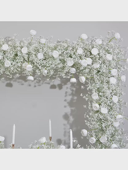 DWD166 Hot sale 2*2.4m white babybreath rose flower arch door arch porch decor wedding party floral backdrop