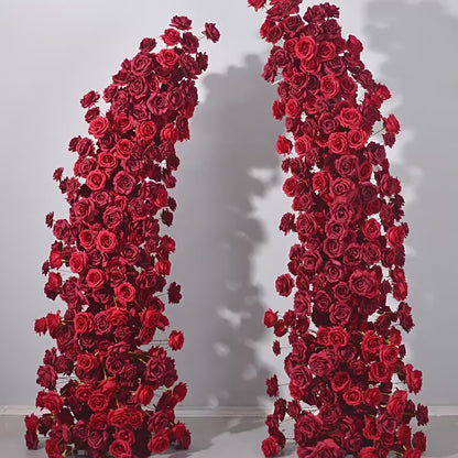 DWD190 New style 210+230cm red rose horn arch background wedding party floral arrangement backdrop porch decor