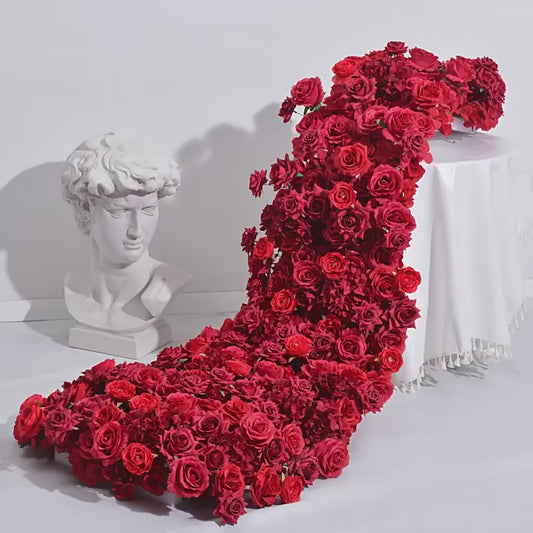 DWD123 New style 200*70*30cm floral table runner table row decor wedding party floral arrangement