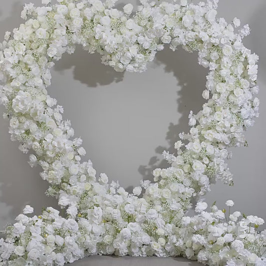 DWD103 Artificial 2.4m white heart arch babybreath orchid decor backdrop wedding event  background