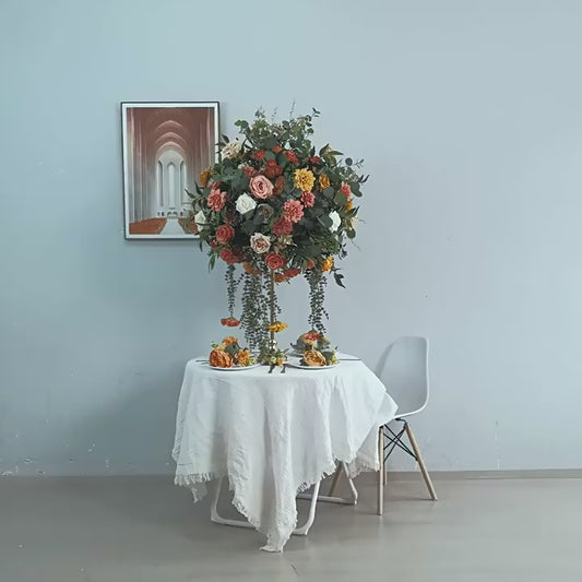 DWD226 60cm Diameter 70cm Tall Flower Ball Centerpiece | Full-Cover Base Wedding Table Decor