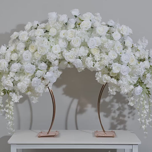 DWD059 White hanging flower centerpiece runner table row decor wedding event floral  arrangement