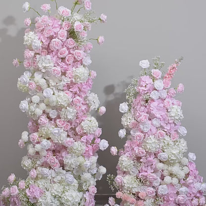 DWD117 New arrival artificial pink flower row decor backdrop wedding party floral arrangement background