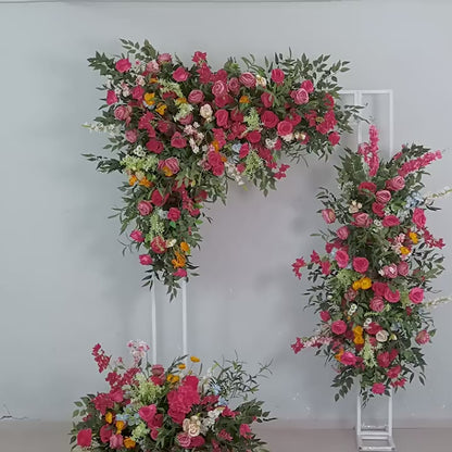 DWD239 Hot Pink Floral Arrangement Set Wedding Arch/Backdrop Decor Bundle